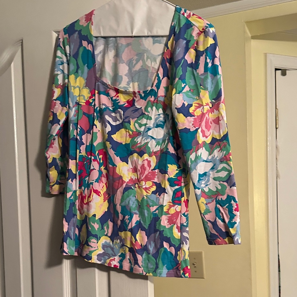 Boston Proper Multicolor Floral Top